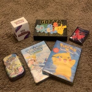 Pokémon Bundle~DVDs~Tin~Card Box~Wall Hanging~Sleeves
